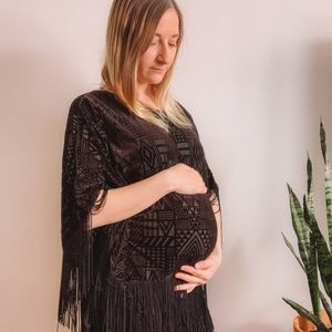Black Velvet Fringe top